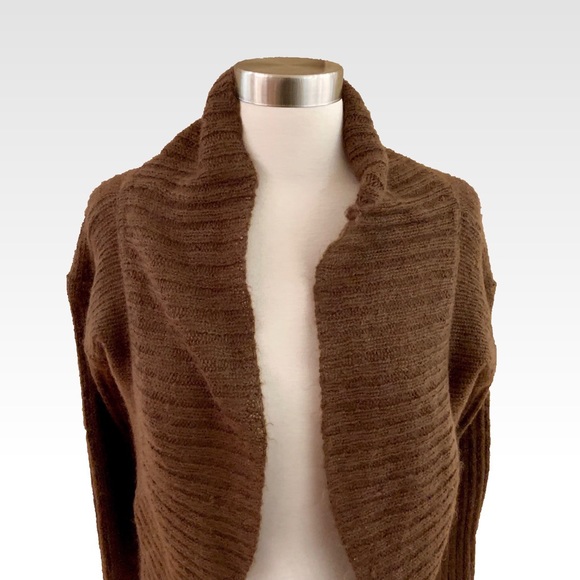 Free People Cozy Brown Mohair Cardigan L - Picture 4 of 6